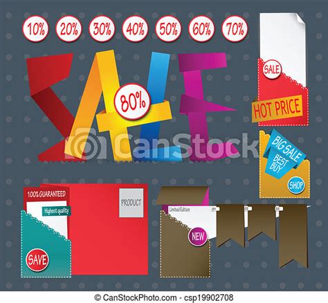 Set of sale labels. | CanStock