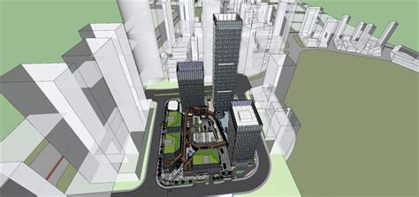 南宁绿地中心综合体建筑与景观方案SU模型[原创]