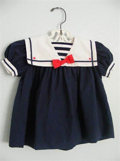 SALE vintage baby girl navy blue sailor dress. sz by 3RingCircus