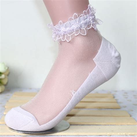 提花镂空短丝袜时尚优雅短袜性感镂空短款跟色花边透气玻璃丝袜子-阿里巴巴