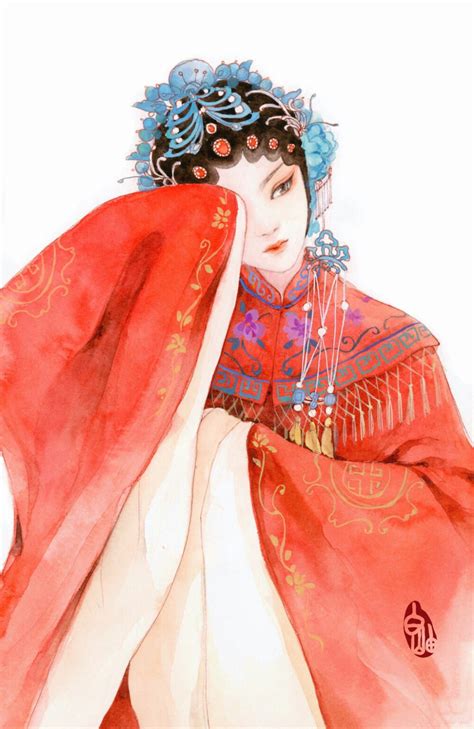 戏子古风头像插画女生版