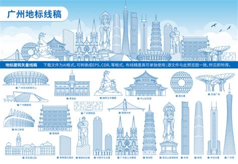 广州城市印象地标广告展板AI广告设计素材海报模板免费下载-享设计