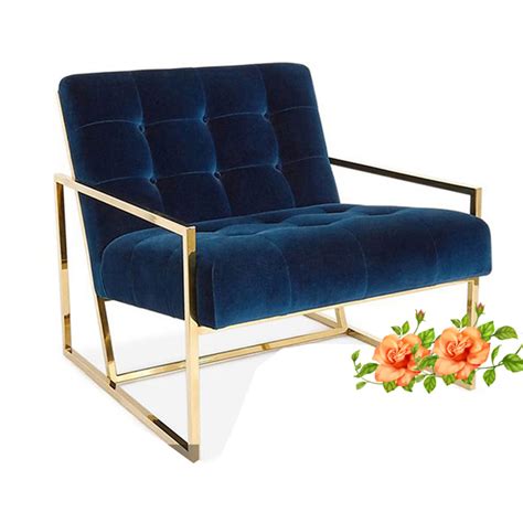 北欧时尚香槟金不锈钢金属单人沙发椅靠背椅卧室书椅客厅休闲椅