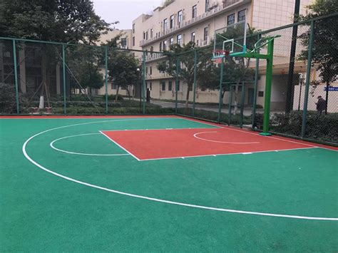 硅pu室外篮球场施工步骤，篮球场上各个位置，塑胶篮球场地面基础做法
