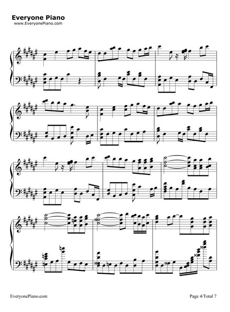 藤崎诗织的主题-心跳回忆五线谱预览4-钢琴谱文件（五线谱、双手简谱、数字谱、Midi、PDF）免费下载