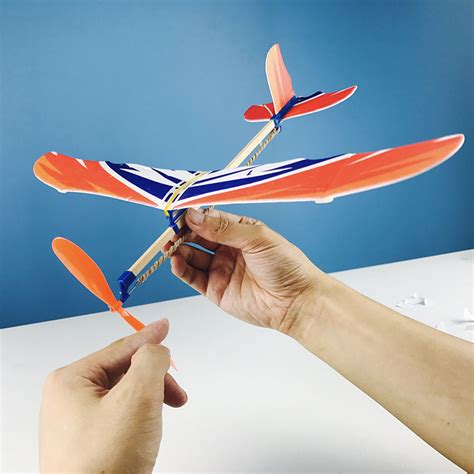 橡皮筋动力飞机模型 科学小制作教具-阿里巴巴