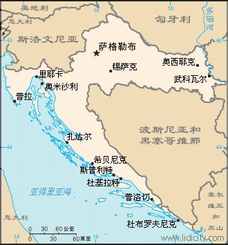 克罗地亚地图图片