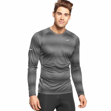 Lyst - Nike Miler Longsleeve Drifit Running Shirt in Gray for Men
