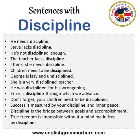 Sentences with Discipline, Discipline in a Sentence in English ...
