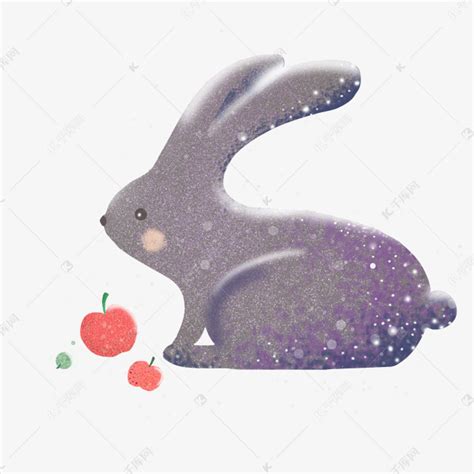 梦幻紫色系兔子素材图片免费下载-千库网