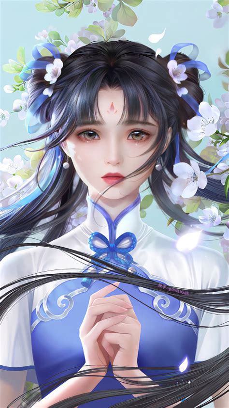 头像插画古风侠服女生版