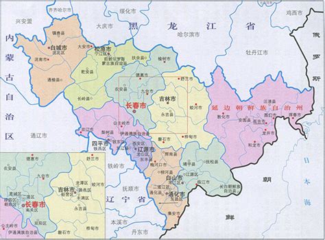 吉林省行政区划简图_素材中国sccnn.com