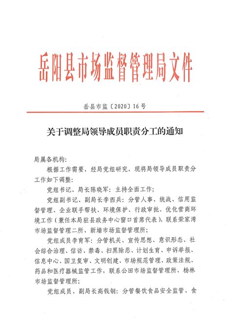 关于调整部分领导工作分工的通知_湛江市人民政府门户网站