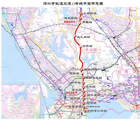 深圳地铁13号线2023年开通，线路图和站点公布！南山科技园再添地铁_公明