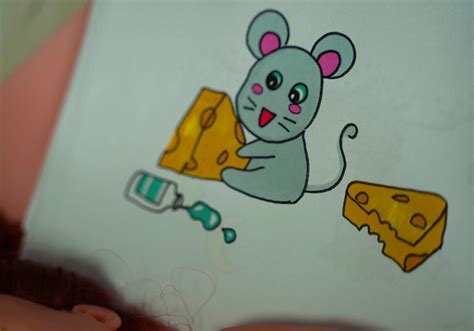简单简笔画吃蛋糕小老鼠的画法步骤💛巧艺网