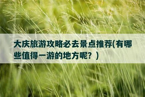 大庆旅游攻略（大庆旅游攻略必玩的景点）-上海农想信息科技有限公司