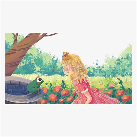 格林童话之青蛙王子与公主素材图片免费下载-千库网