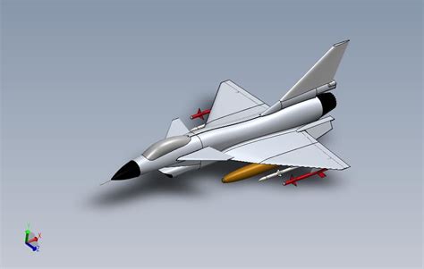 11835.歼10战斗机3D模型_SOLIDWORKS 2008_模型图纸免费下载 – 懒石网