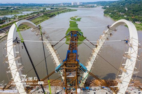 四川眉山：跨岷江特大桥项目建设正酣-人民图片网