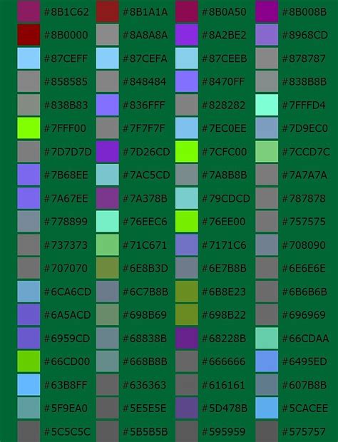 网页颜色代码对照表I|网页|其他网页|lxyyxl2425 - 原创作品 - 站酷 (ZCOOL)