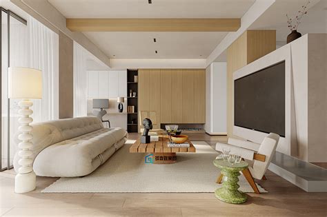 如何打造原木风的客厅设计 - 等号设计设计效果图 - 躺平设计家