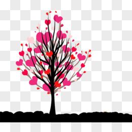 条纹背景上的爱情树矢量插图插画图片下载-正版图片300943992-摄图网