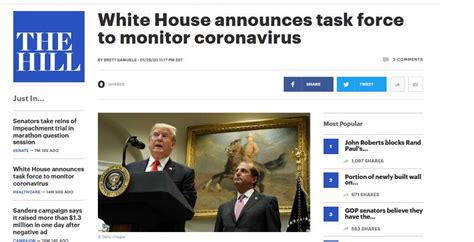 白宫成立应对新冠病毒特别小组，美卫生部长牵头