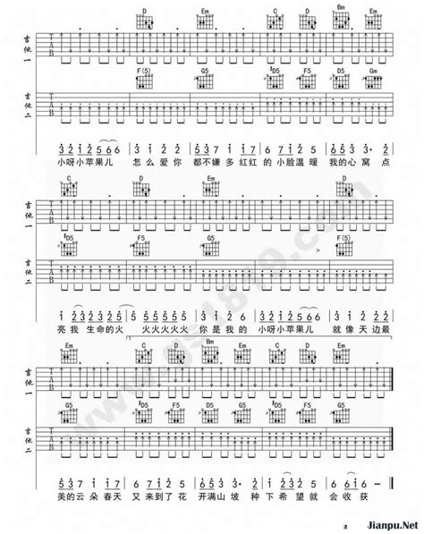 《小苹果》吉他谱筷子兄弟原唱 歌谱-钢琴谱吉他谱|www.jianpu.net-简谱之家