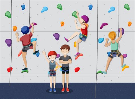 Indoor rock climbing gym 7107663 Vector Art at Vecteezy