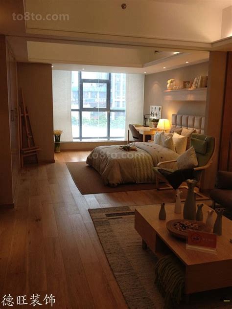 30平米小户型客厅卧室一体效果图_土巴兔装修效果图