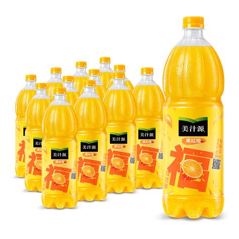 美汁源 果粒橙450ML*12瓶 塑包装 - 纳福汇