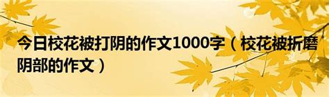 今日校花被打阴的作文1000字（校花被折磨阴部的作文）_华夏文化传播网