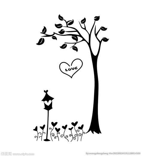 爱情树设计图__树木树叶_生物世界_设计图库_昵图网nipic.com