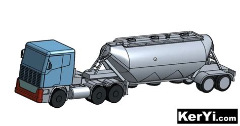 34立方水泥罐车简易模型3D图纸 STEP格式 – KerYi.net