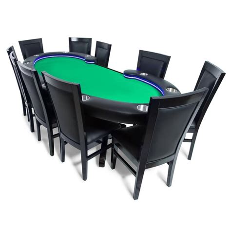 BBO Poker Lumen HD Lighted Poker Table with Speed Cloth Playing Surface ...