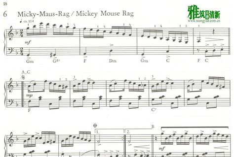 mickey mouse rag钢琴谱 - 找教案个人博客