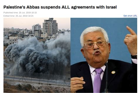巴勒斯坦总统：将无限期中止与以色列全部协议