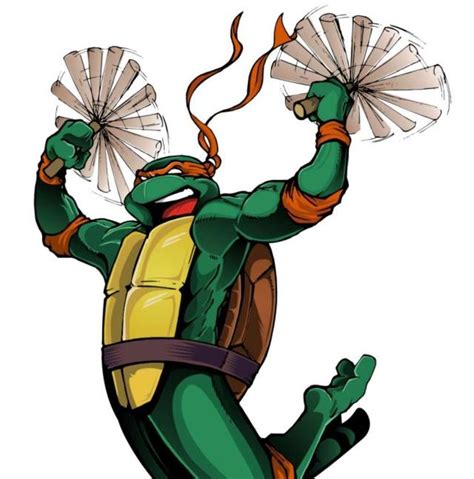 1987版美国动画片《忍者神龟》系列怀旧插画，一波回忆杀