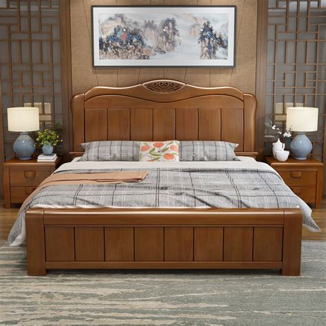 现代简约实木床 中式双人床11_产品中心_宜美居家具