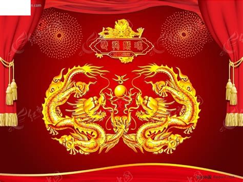 中国龙纹图案 双龙戏珠背景PSD素材免费下载_红动网
