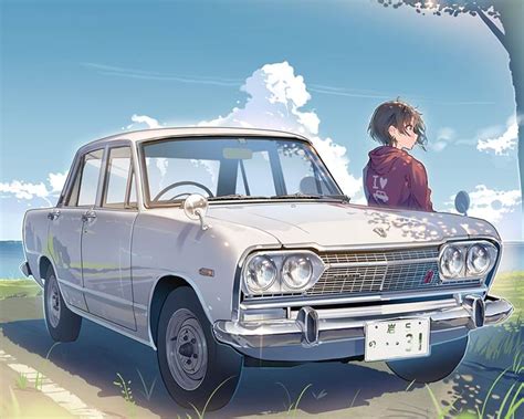 我的爱车|插画师daito的女孩与汽车插画图片 | BoBoPic