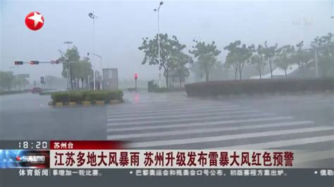 江苏多地大风暴雨 苏州升级发布雷暴大风红色预警_腾讯视频