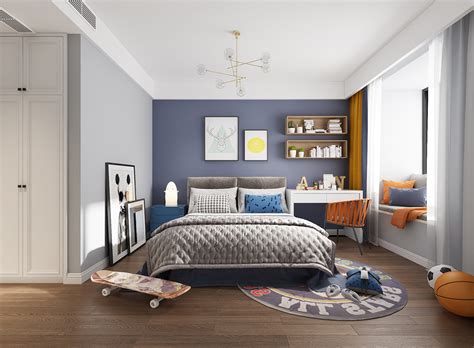 欧式男孩的卧室装修图片 – 设计本装修效果图