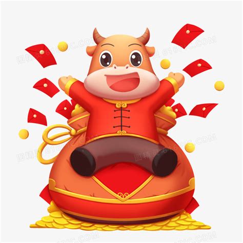 2021牛年春节卡通手绘过年红包背景背景图片素材免费下载_熊猫办公