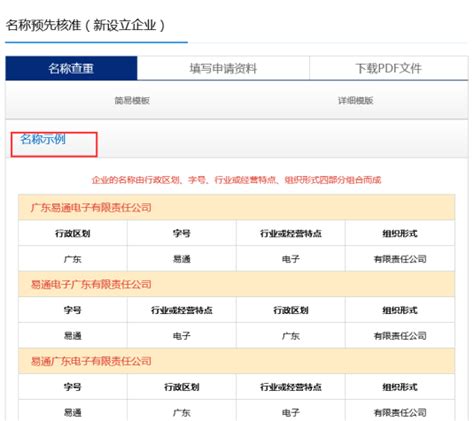 广东省全程电子化工商登记管理系统名称预先核准操作流程说明_95商服网