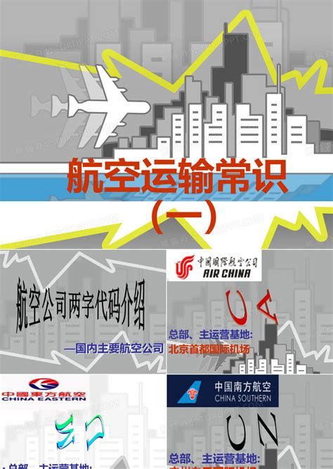 国内主要航空公司及两字代码介绍PPT模板下载_编号lxdozxde_熊猫办公