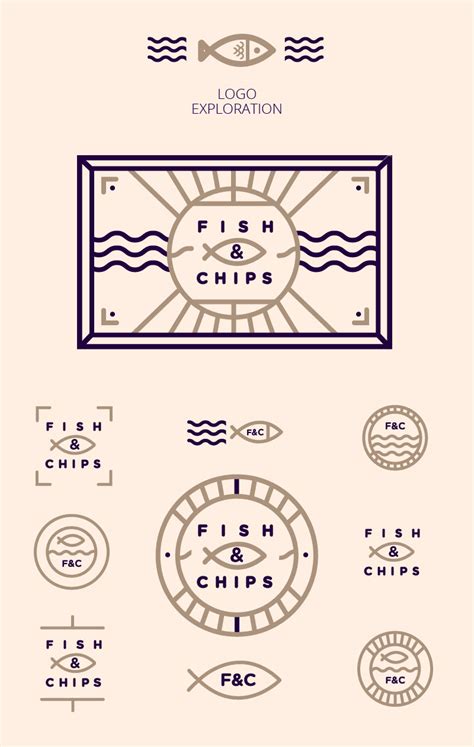 F&C炸鱼薯条店品牌视觉形象logo设计和vi设计
