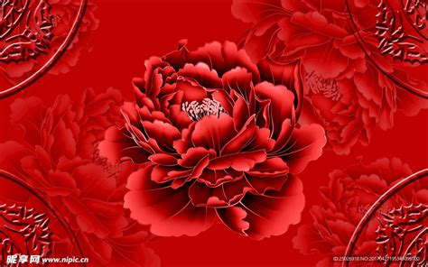 红色牡丹花舞台背景背景图片下载_1920x900像素JPG格式_编号1pyf47mq1_图精灵