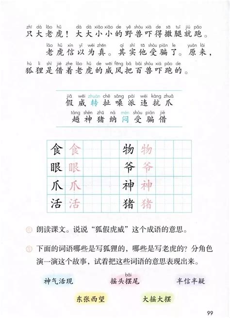苏教版二年级下册狐假虎威学习课件PPT_卡卡办公