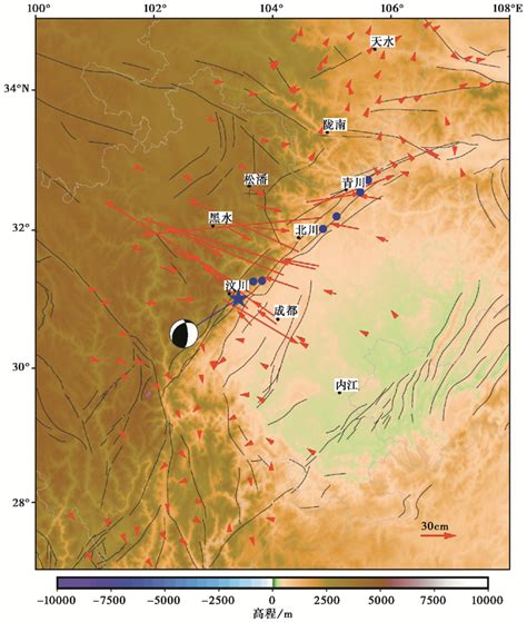 联合GNSS和InSAR观测位移反演2008年汶川大地震断层位错模型参数